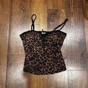 No Boundaries Black and Brown Leopard Camisole